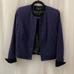 Like new! GAP dark purple speckled tweed business casual suit jacket - size 4